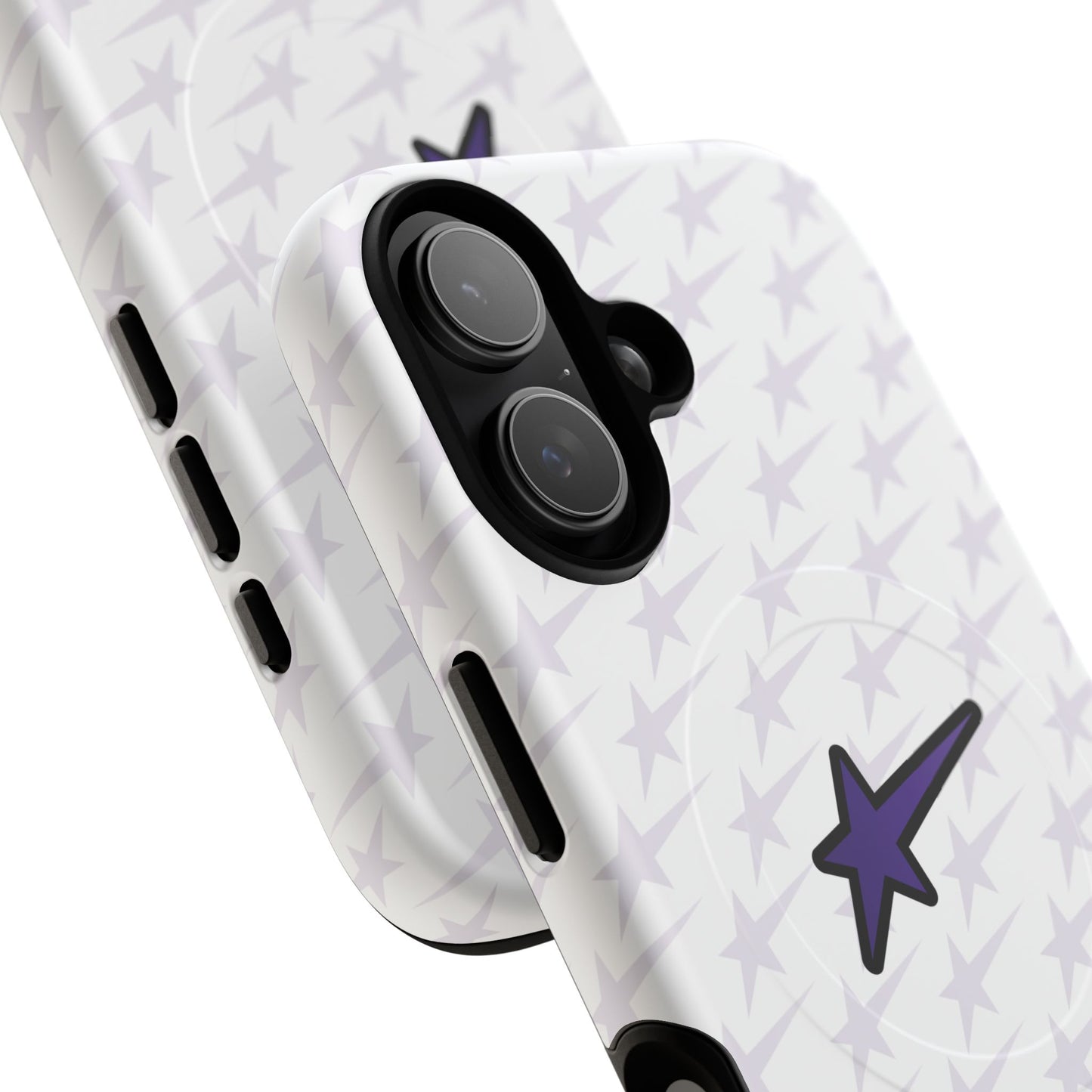 Magnetic Bling Phone Case — Purple Bling Star Pattern Tough Protective Case