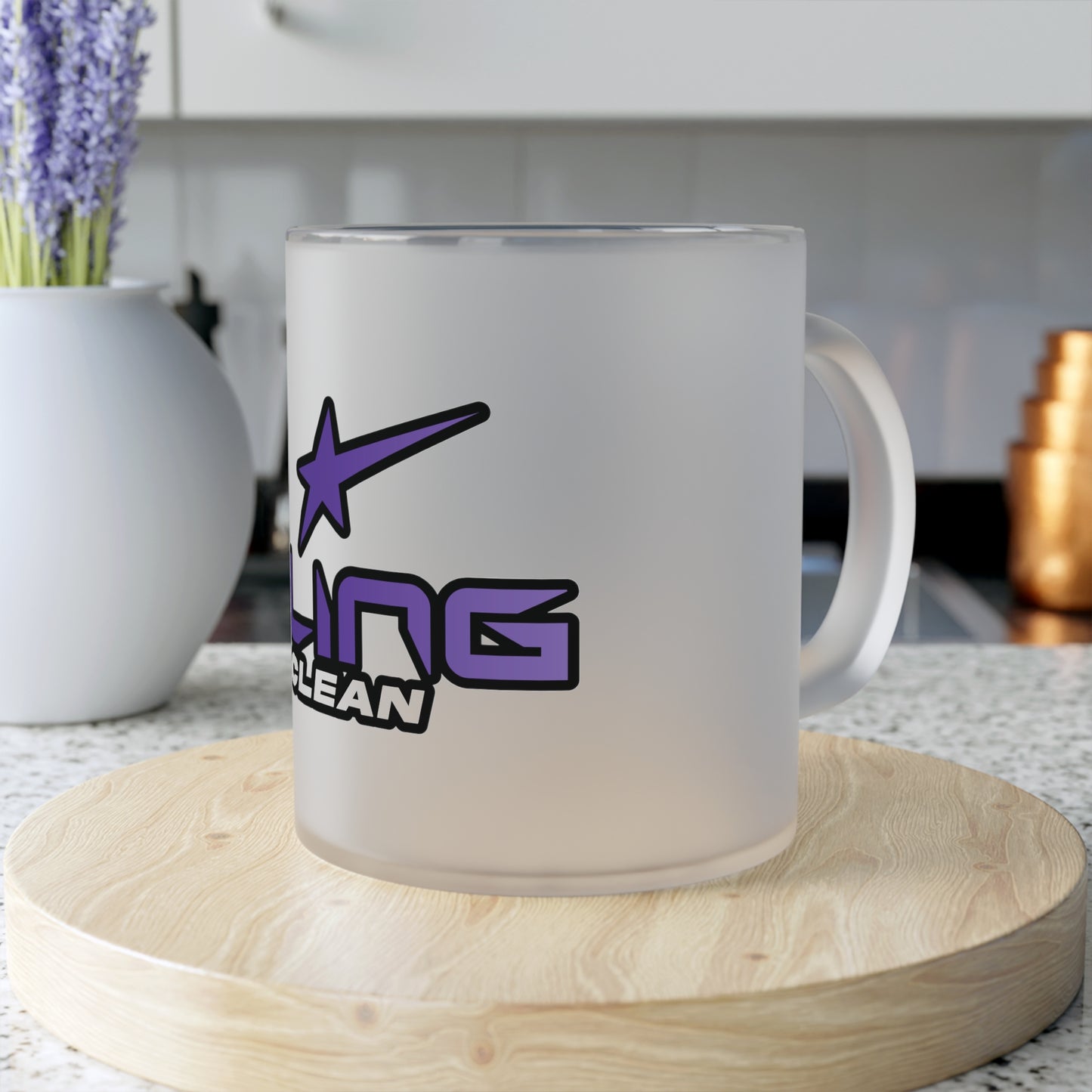 Bling Clean Frosted Glass Mug, 11 oz