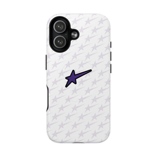 Magnetic Bling Phone Case — Purple Bling Star Pattern Tough Protective Case
