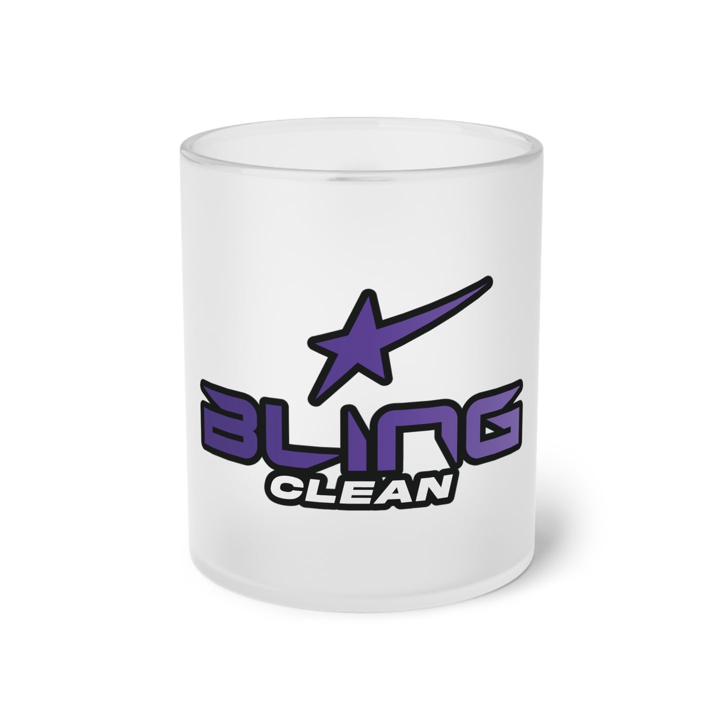 Bling Clean Frosted Glass Mug, 11 oz