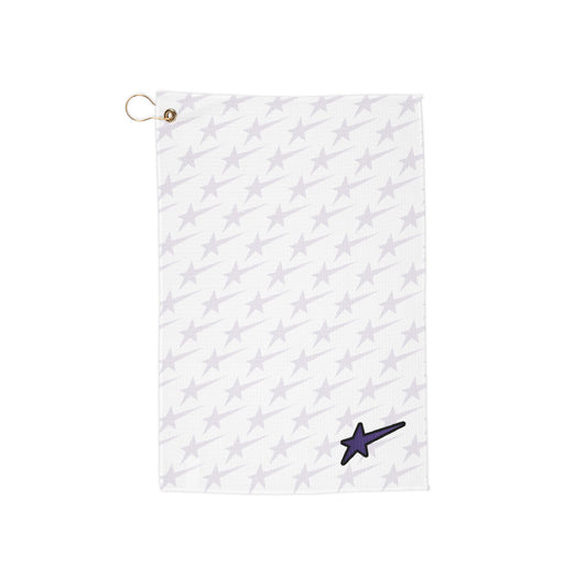 Bling Golf Towel with Bling Star Pattern & Embroidered Star-logo - Lightweight Microfiber with Grommet Clip