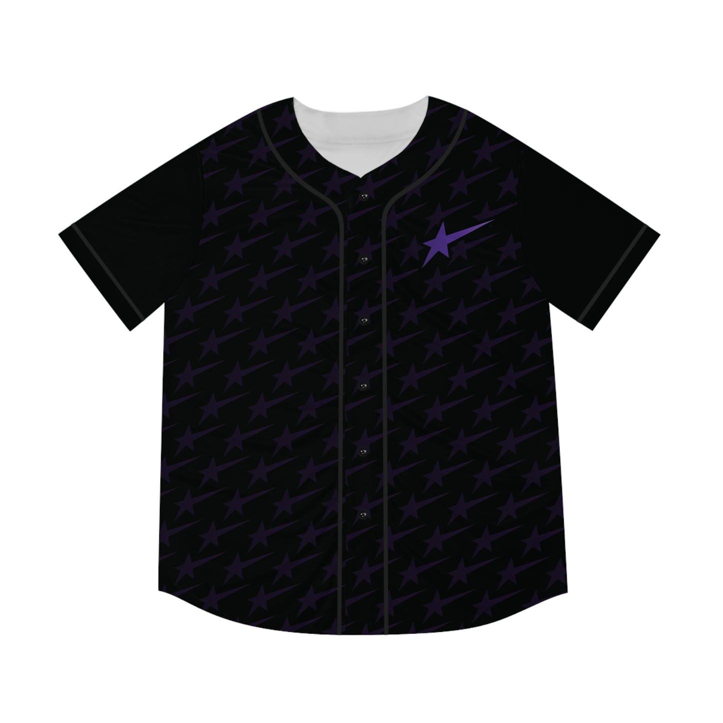 Men's Bling Star Baseball Jersey - Black
