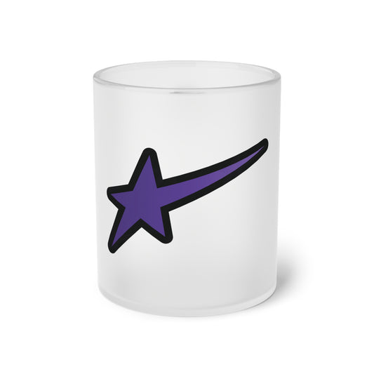 Purple Bling Star Frosted Glass Mug, 11 oz